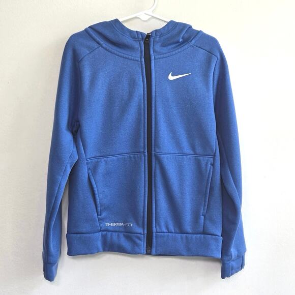 Nike Other - Nike Youth Zip Up Hoodie. Blue W/Side Pockets And Thumb Holes. Size M-5/6 yrs.